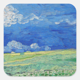Vincent van Gogh - Wheatfields under Thunderclouds Square Sticker