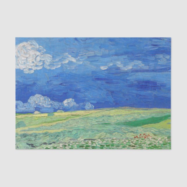 Vincent van Gogh - Wheatfields under Thunderclouds Tissue Paper (Front)