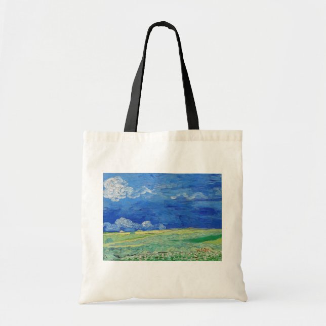 Vincent van Gogh - Wheatfields under Thunderclouds Tote Bag (Front)