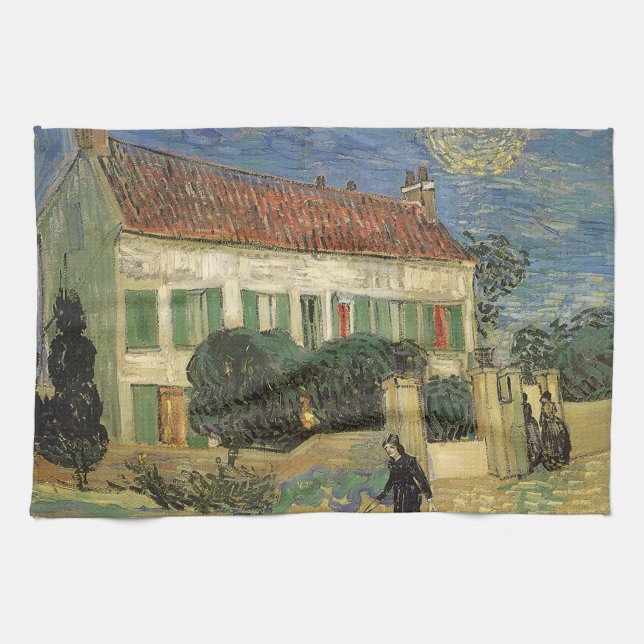 Vincent van Gogh - White House at Night Tea Towel (Horizontal)