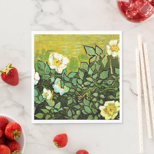 Vincent van Gogh - Wild Roses,  Napkin (Insitu)