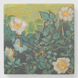 Vincent Van Gogh Wild Roses Vintage Floral Art Stone Coaster