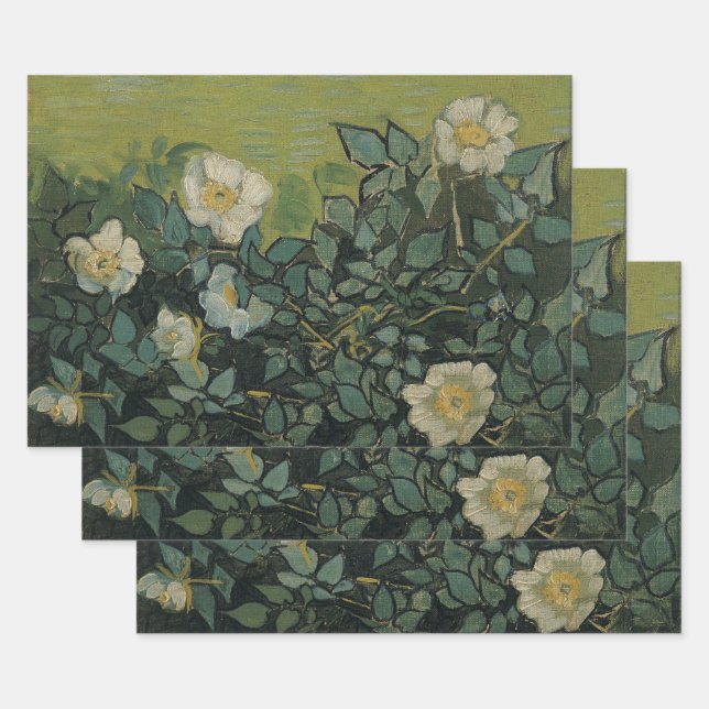 Vincent van Gogh - Wild Roses Wrapping Paper Sheet (Set)