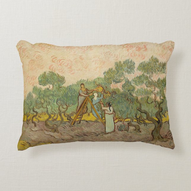 Vincent van Gogh - Women Picking Olives Decorative Cushion (Front)