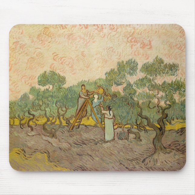 Vincent van Gogh - Women Picking Olives Mouse Pad (Front)
