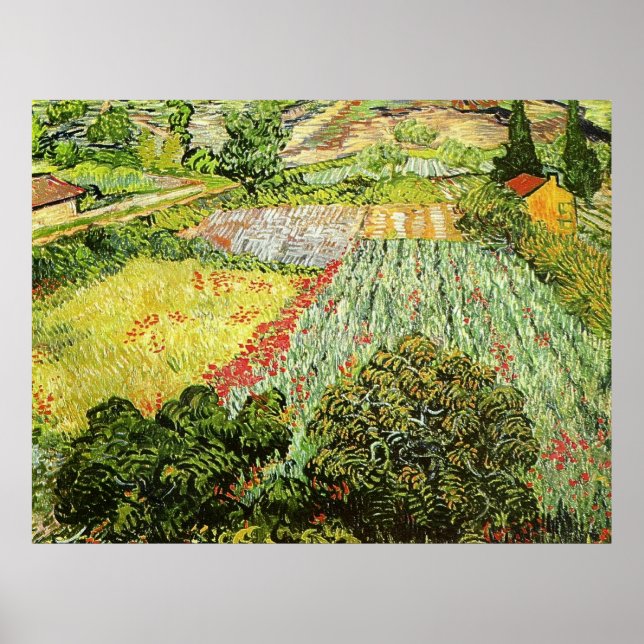 Vincent van Gogh's "Field with Poppies" (1889) Poster (Front)