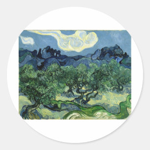 Vincent van Gogh's Olive Trees (1889) Classic Round Sticker