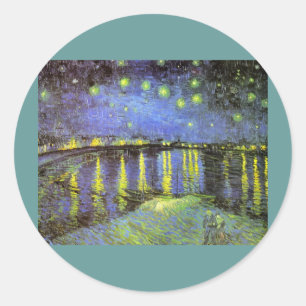 Vincent van Gogh's Starry Night Over the Rhone Classic Round Sticker