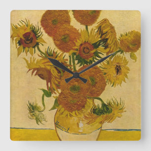 Vincent van Gogh's Sunflowers, 1878 Square Wall Clock