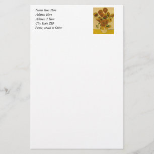 Vincent van Gogh's Sunflowers, 1878 Stationery