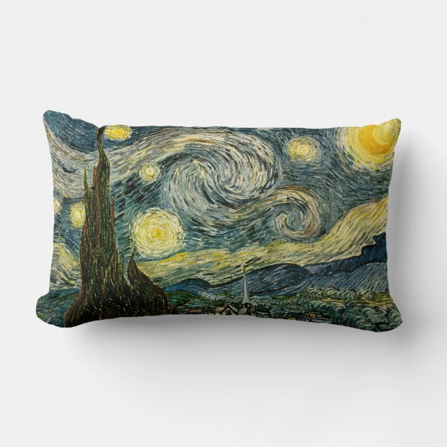 Vincent van Gogh's The Starry Night (1889) Lumbar Cushion (Front)