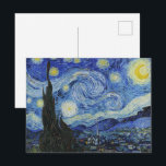 Vincent Van Gogh's The Starry Night (1889).  Postcard<br><div class="desc">Vincent Van Gogh's The Starry Night (1889). Famous painting starry night , van gogh , painting , the starry night , starry night , art, public domain , van gogh Vincent van Gogh famous public domain art. Original paintings from the most famous Dutch Post-impressionist painter of all time, Vincent Willem...</div>