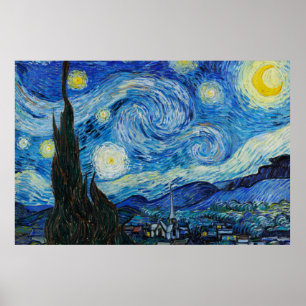 Vincent Van Gogh's The Starry Night (1889) Poster