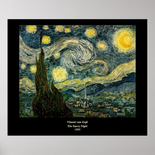Vincent van Gogh's The Starry Night (1889) Poster