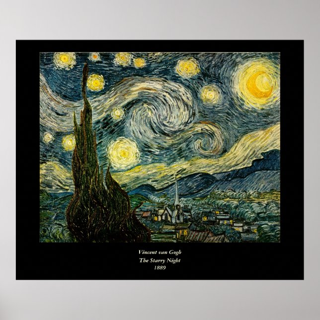 Vincent van Gogh's The Starry Night (1889) Poster (Front)