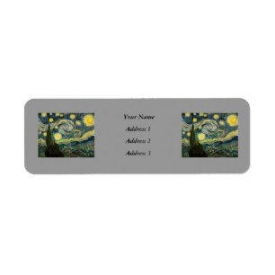 Vincent van Gogh's The Starry Night (1889) Return Address Label
