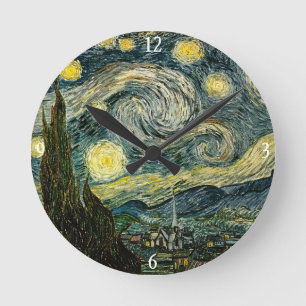 Vincent van Gogh's The Starry Night (1889) Round Clock