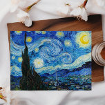 Vincent van Gogh's The Starry Night Postcard<br><div class="desc">Experience the mesmerising beauty of Vincent van Gogh's masterpiece, "The Starry Night, " with this captivating postcard. Painted in June 1889, this iconic artwork showcases van Gogh's distinctive style and emotional depth. Immerse yourself in the swirling patterns of the night sky, illuminated by the ethereal glow of the stars and...</div>