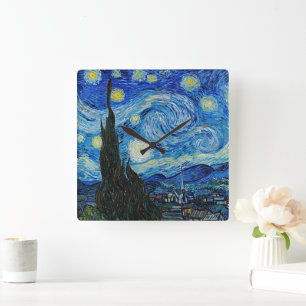 Vincent Van Gogh's The Starry Night Serenity Square Wall Clock