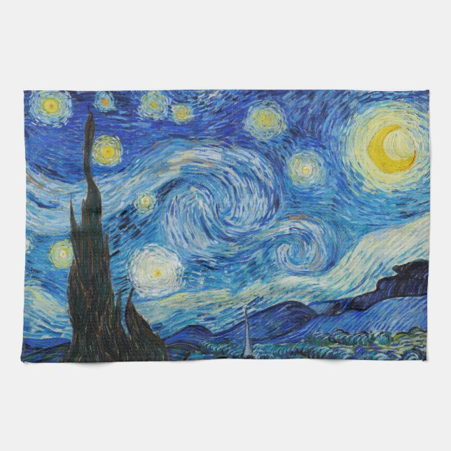 Vincent Van Gogh's The Starry Night Tea Towel (Horizontal)