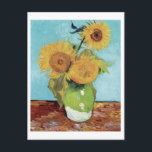 Vincent van Gogh's Vase with Three Sunflowers Postcard<br><div class="desc">Vincent van Gogh's Vase with Three Sunflowers (1888)</div>