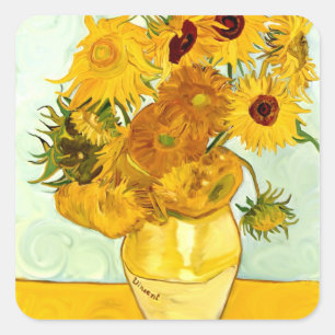 Vincent Van Gogh's Yellow Sunflower Painting 1888 Square Sticker