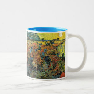 Vincent Willem Van Gogh and Red vineyards Two-Tone Coffee Mug