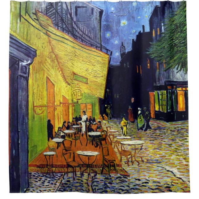 Vincent Willem van Gogh - Cafe Terrace at Night Shower Curtain (Front)