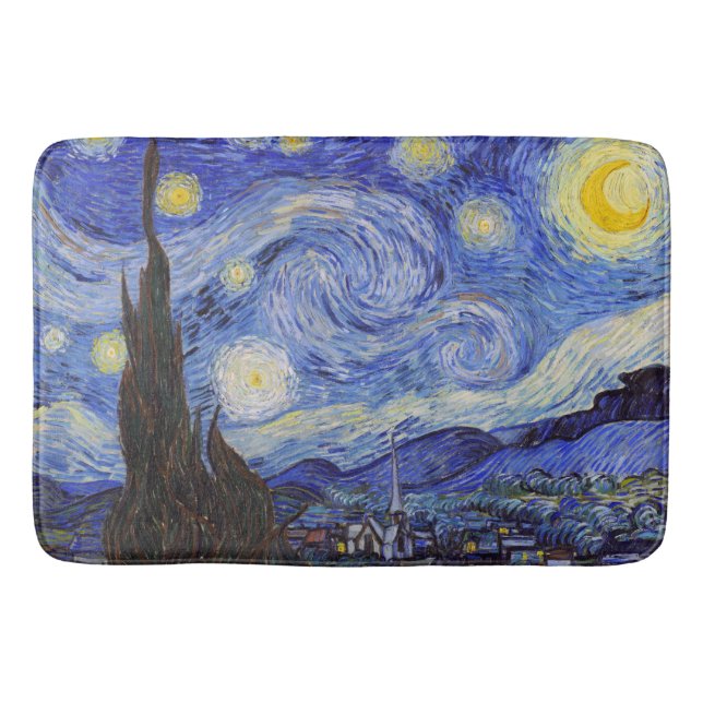 Vincent Willem van Gogh , "Starry Night" Bath Mat (Front)