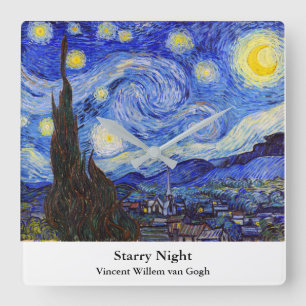 Vincent Willem van Gogh , “ Starry Night ” Square Wall Clock