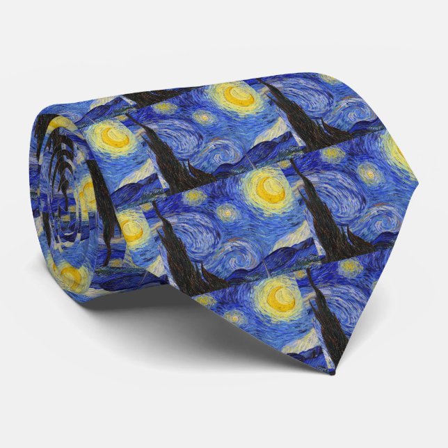 Vincent Willem van Gogh , “ Starry Night ” Tie (Rolled)