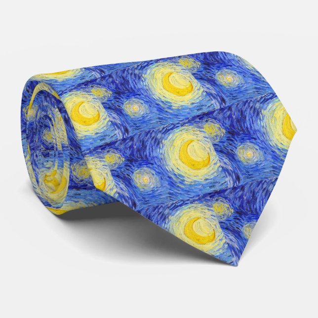 Vincent Willem van Gogh , “ Starry Night ” Tie (Rolled)