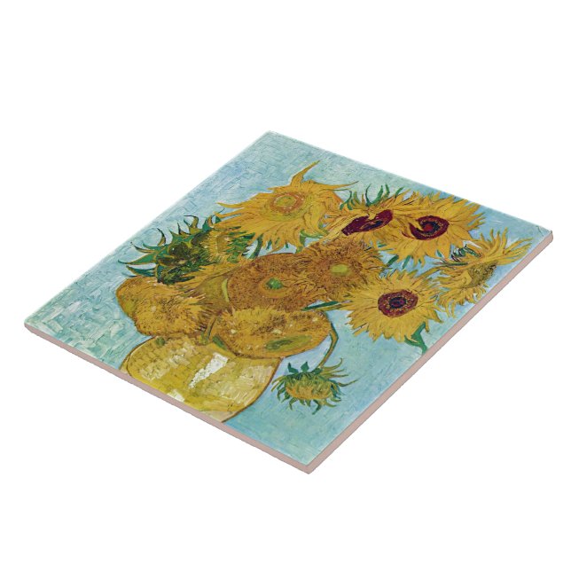 Vincent Willem van Gogh , "Sunflowers" Tile (Side)