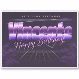 Vincente Name Vorname retro Sticker Geburtstag