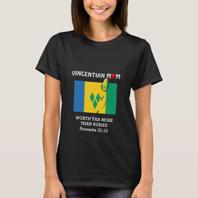 VINCENTIAN MOM Worth More Than Rubies PROV31 Black T-Shirt (Front)