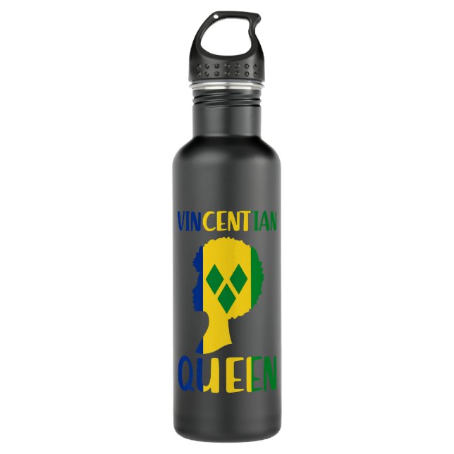 Vincentian Queen St Vincent Grenadines Flag Afro R 710 Ml Water Bottle (Front)
