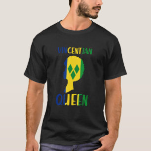 Vincentian Queen St Vincent Grenadines Flag Afro R T-Shirt