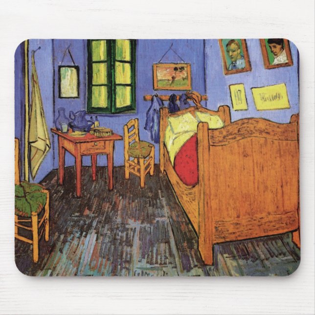 Vincent's Bedroom in Arles by Vincent van Gogh Mouse Pad (Front)