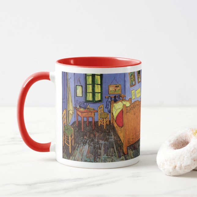 Vincent's Bedroom in Arles by Vincent van Gogh Mug (With Donut)