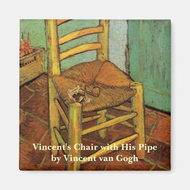 Vincent's Chair with His Pipe by Vincent van Gogh Magnet (Front)
