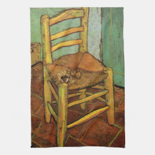 Vincent's Chair with His Pipe by Vincent van Gogh Tea Towel