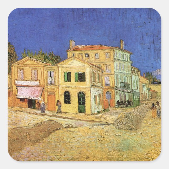 Vincent's House in Arles by Vincent van Gogh Square Sticker (Front)