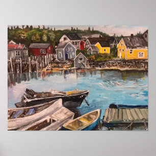 Vindelhaven Island, Maine painting Poster