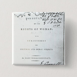 Vindication of the Rights of Woman' 15 Cm Square Badge