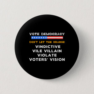 Vindictive Vile Villain Violate Voters Vision Kama 6 Cm Round Badge