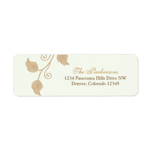 Vine and Leaves Wedding Return Address Labels