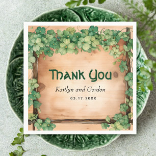 Vine and wood St Patricks Day rustic wedding Napkin