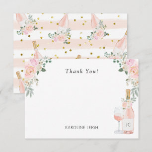 Vine Before Vows Rosé Bridal Shower Thank You Card
