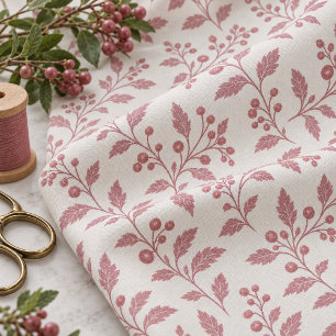 Vine & Berry Christmas Cranberry ID1337 Fabric