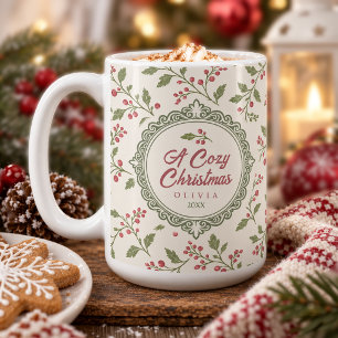 Vine & Berry Cosy Christmas Pattern ID1337 Coffee Mug